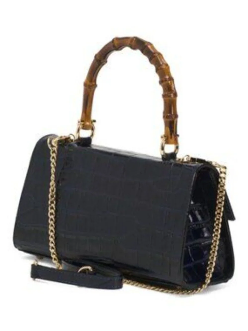 PRATESI Made In Italy Patent Leather East West Crocodile Satchel
